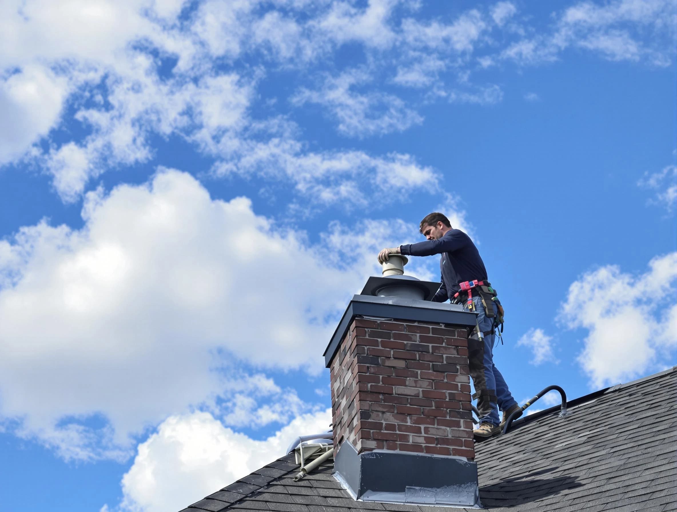 Sylacauga Chimney Sweep installing a sturdy chimney cap in Sylacauga, AL