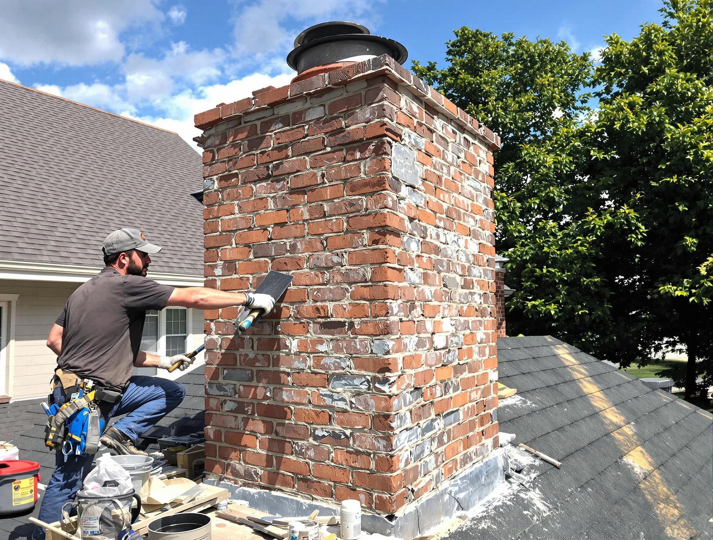 Completed chimney rebuild by Sylacauga Chimney Sweep in Sylacauga, AL