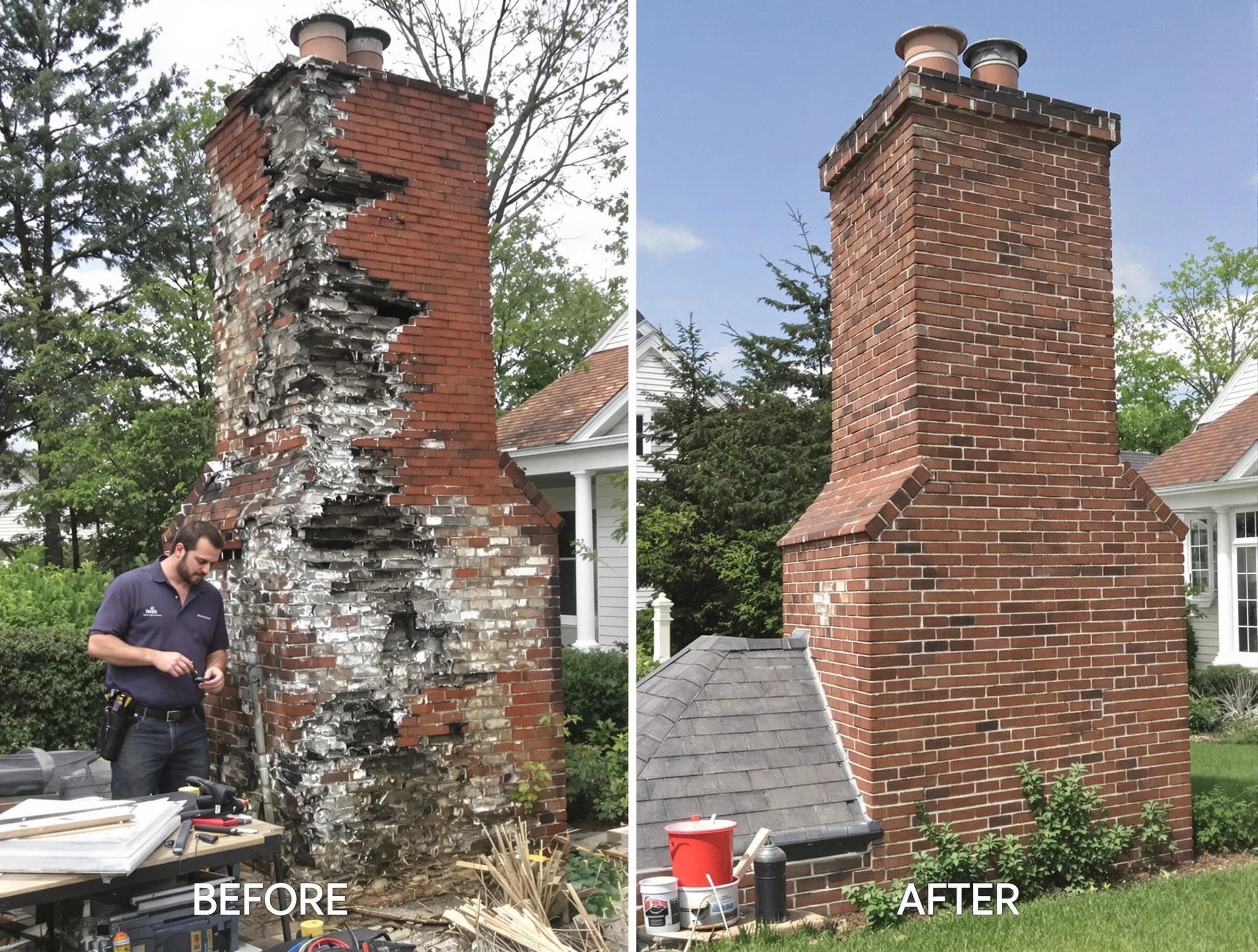 Sylacauga Chimney Sweep performing a full chimney restoration in Sylacauga, AL