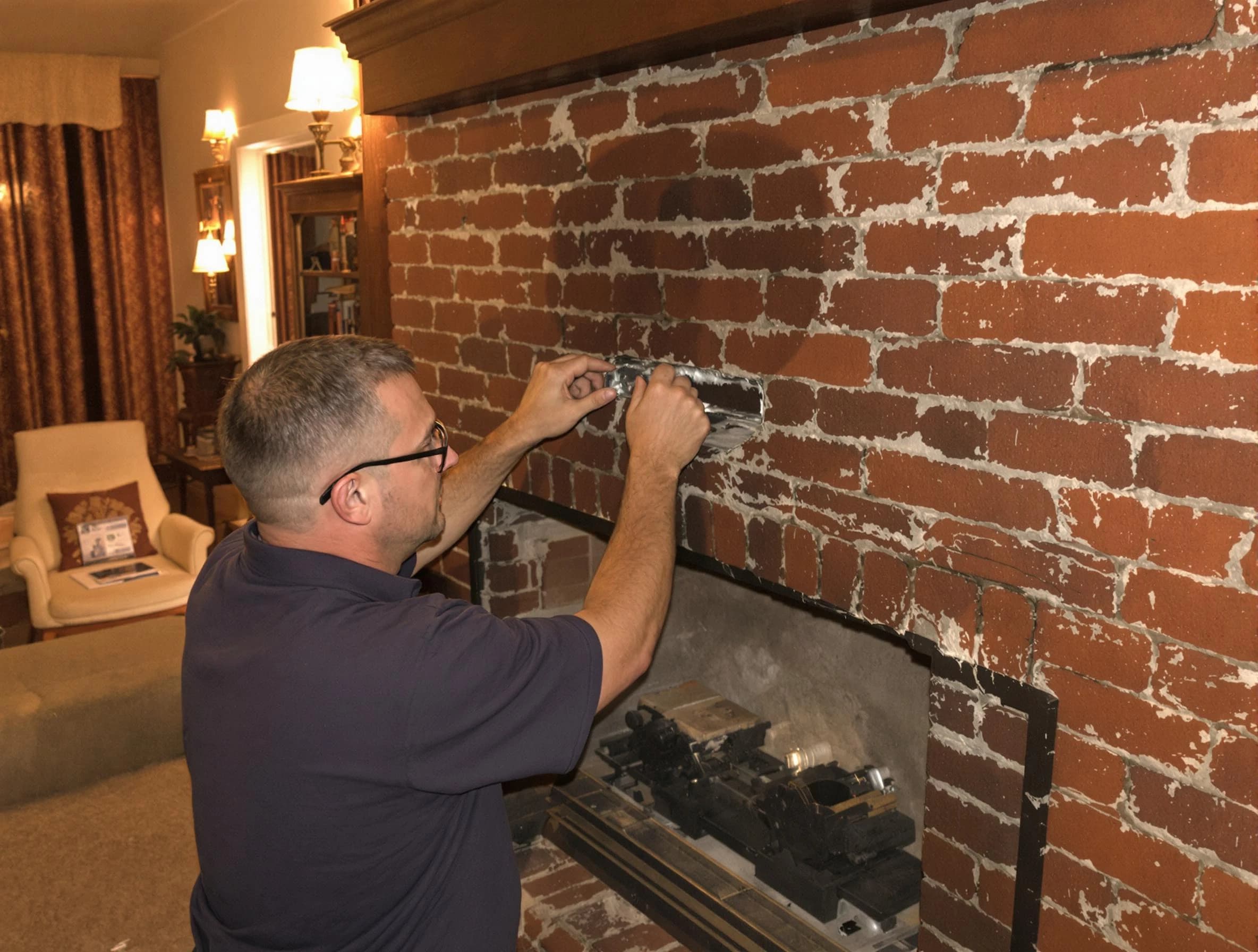 Sylacauga Chimney Sweep expert fixing a fireplace in Sylacauga, AL