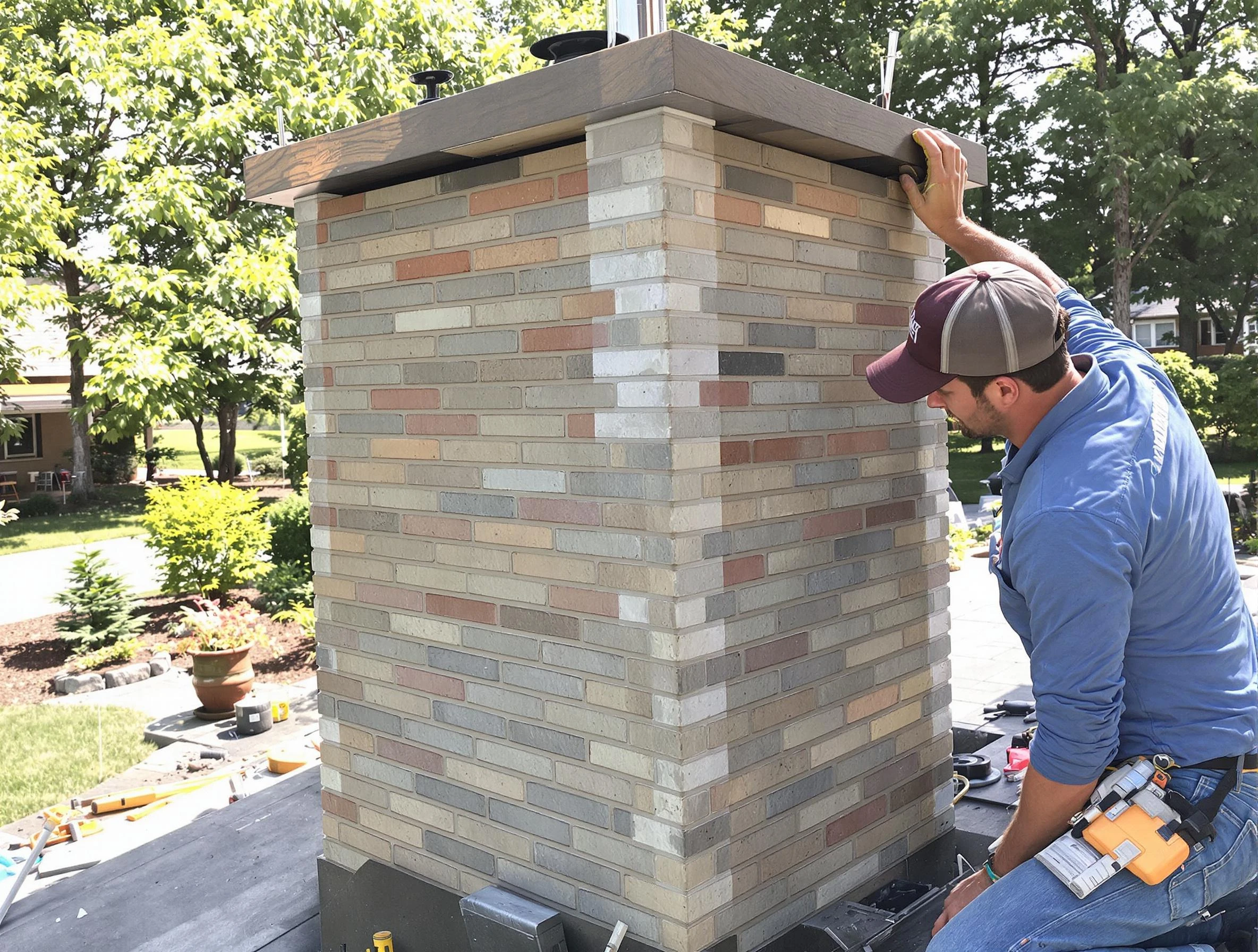 Sylacauga Chimney Sweep completing a modern chimney remodel in Sylacauga, AL