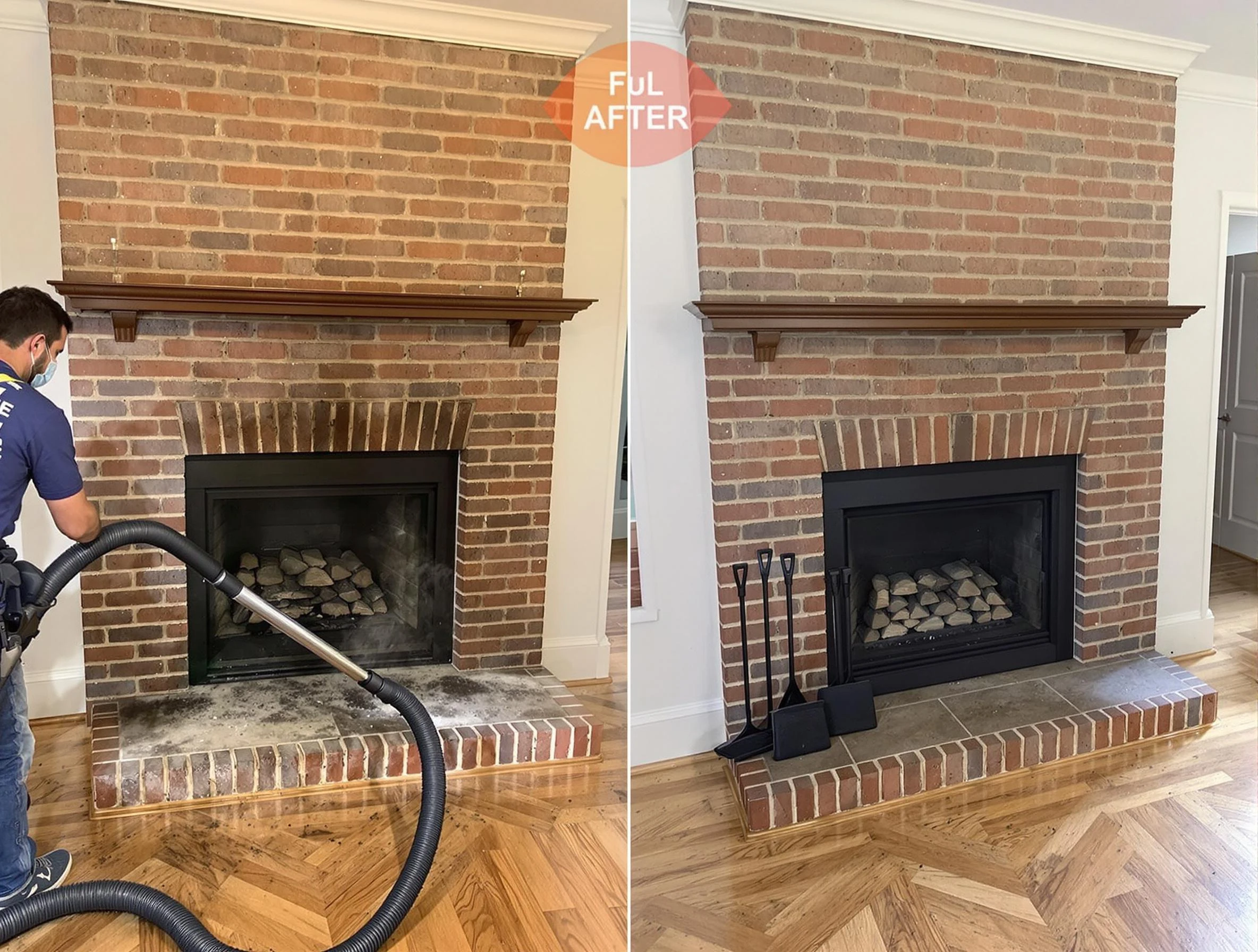 Sylacauga Chimney Sweep carefully sanitizing a fireplace in Sylacauga, AL