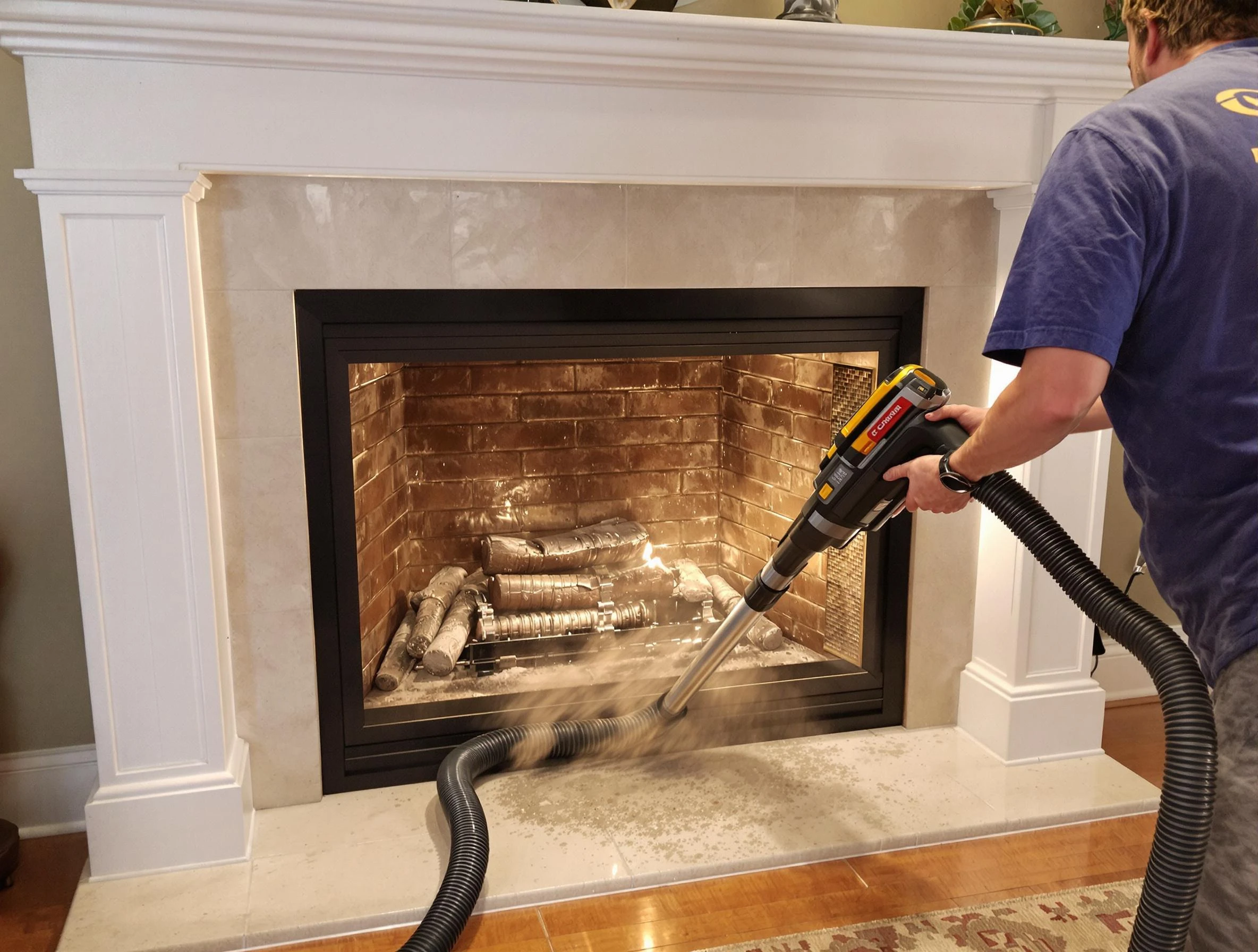 Fireplace cleaning performed by Sylacauga Chimney Sweep in Sylacauga, AL