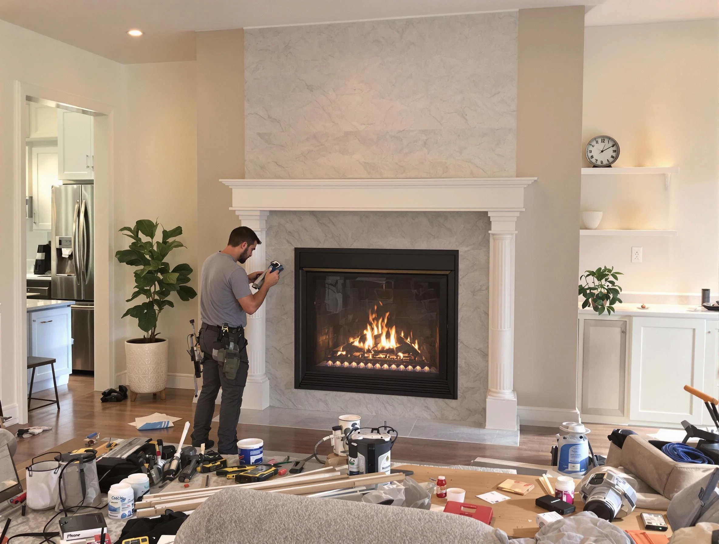 Newly installed fireplace by Sylacauga Chimney Sweep in Sylacauga, AL