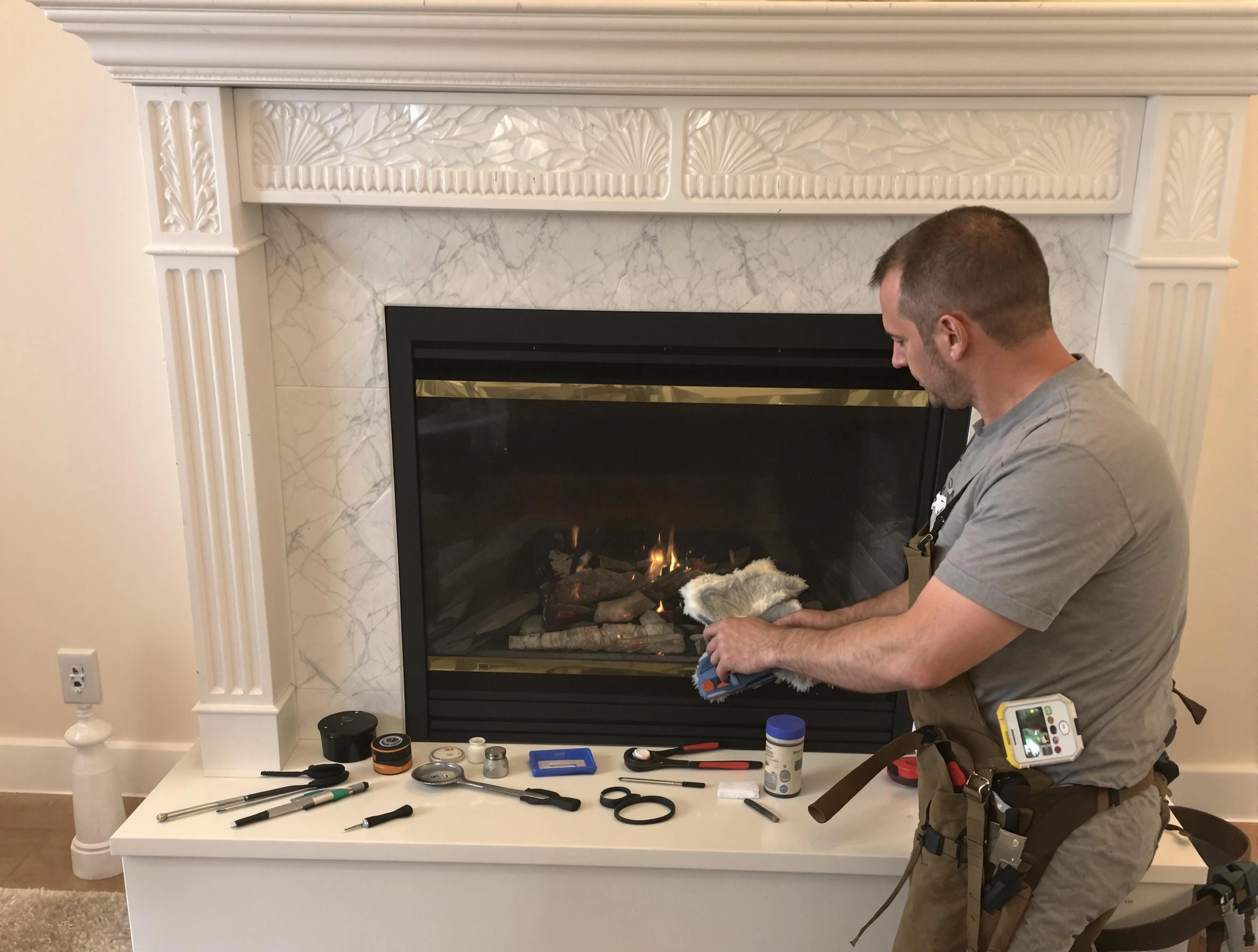 Sylacauga Chimney Sweep performing fireplace maintenance in Sylacauga, AL
